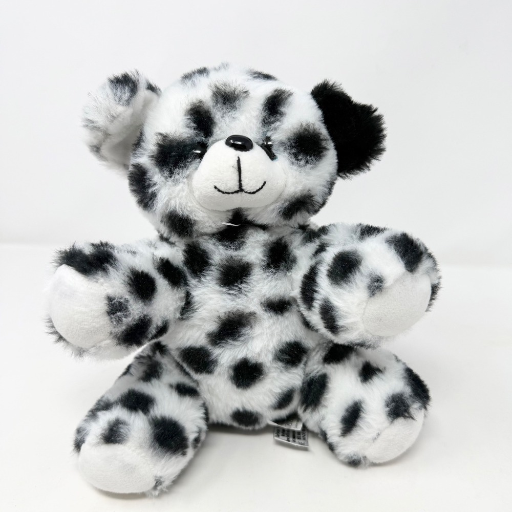 The Bear Factory Dalmatian Spotted Teddy Dog Black White VTG Secret Pocket 2001